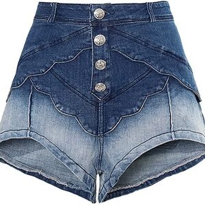 Do-Fashion Women Shorts Gradient Petal Denim Msize